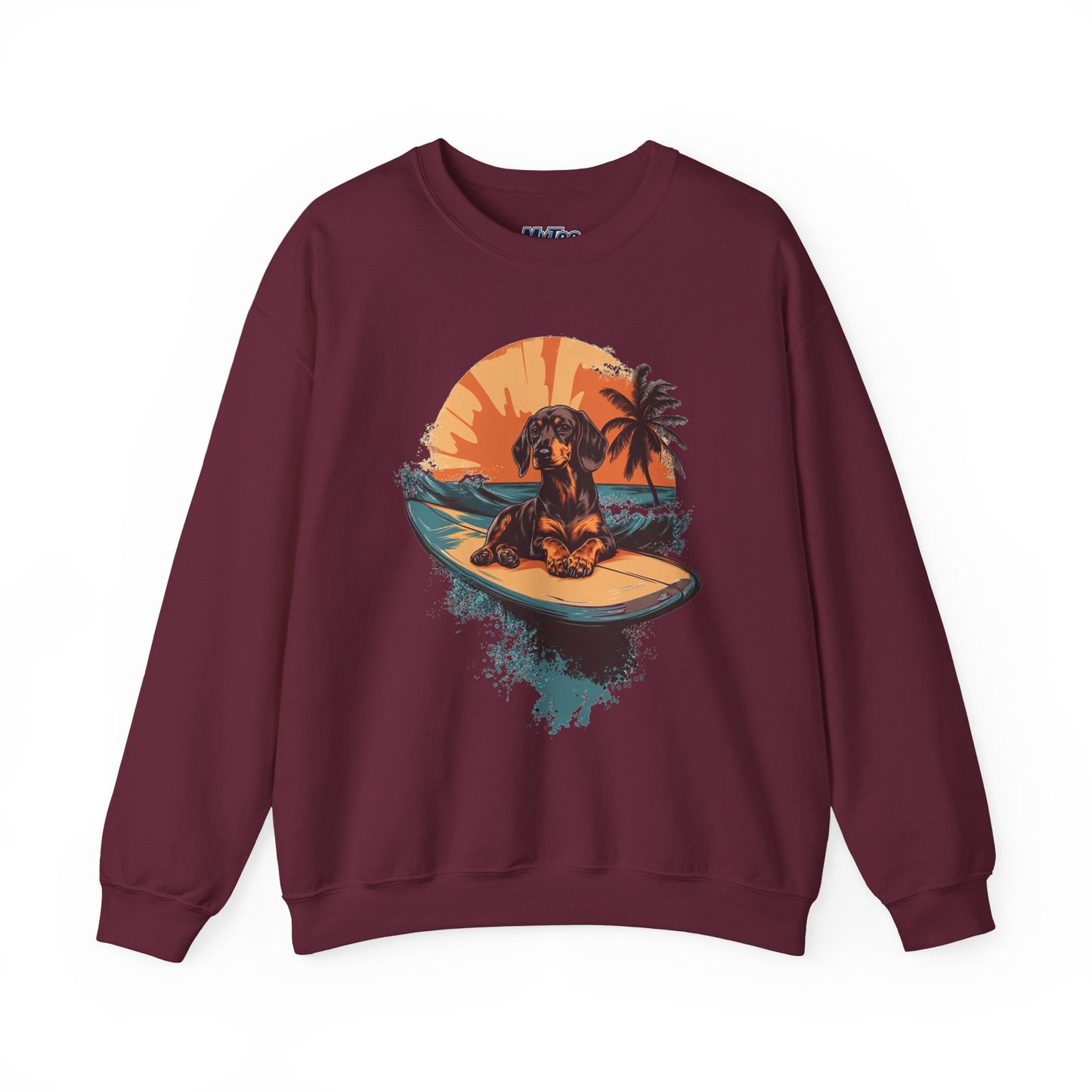 Dachshund Beach Bum Unisex Sweatshirt – Cozy Coastal Dog Graphic