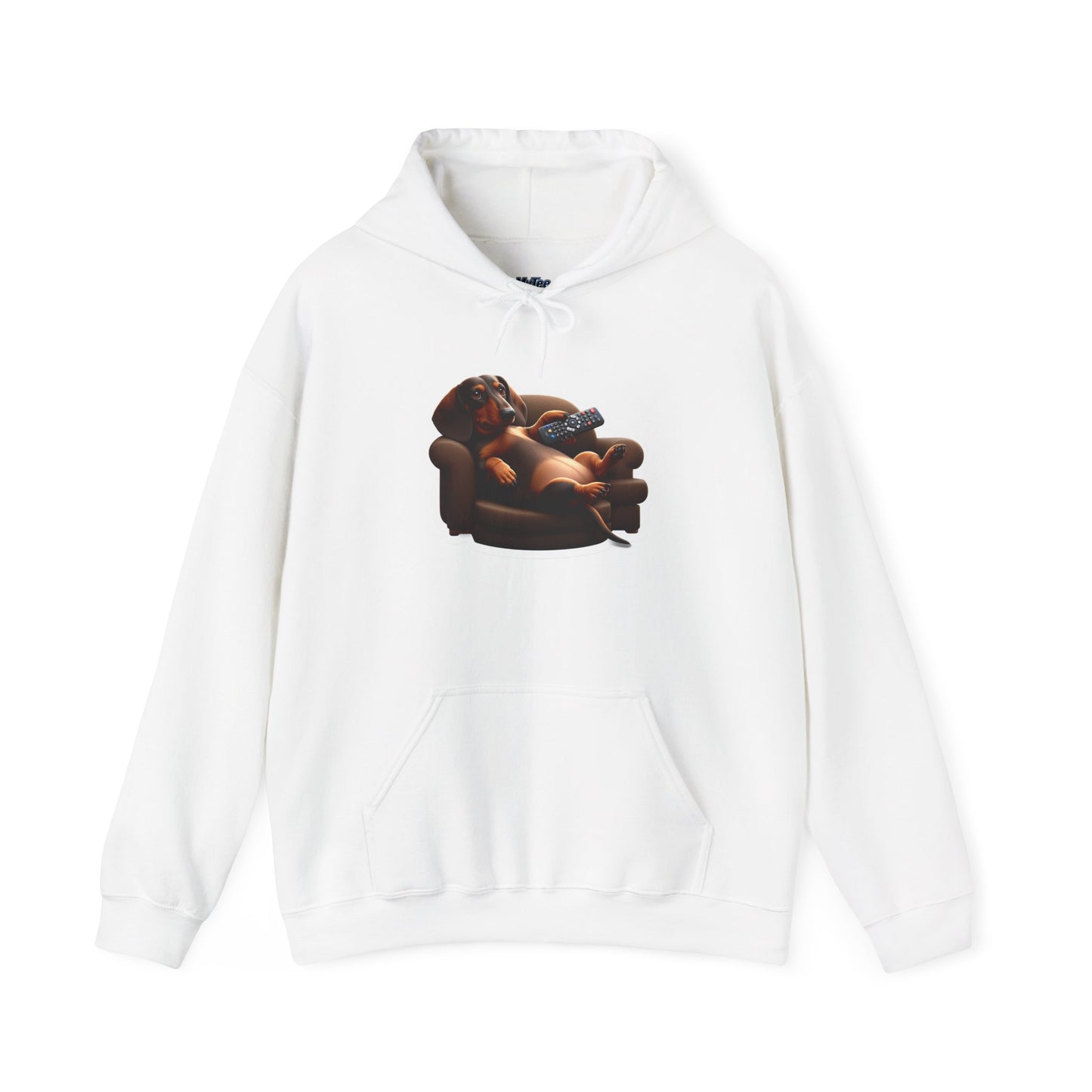 Dachshund TV Boss Unisex Hoodie– Funny Wiener Dog Relax Tee