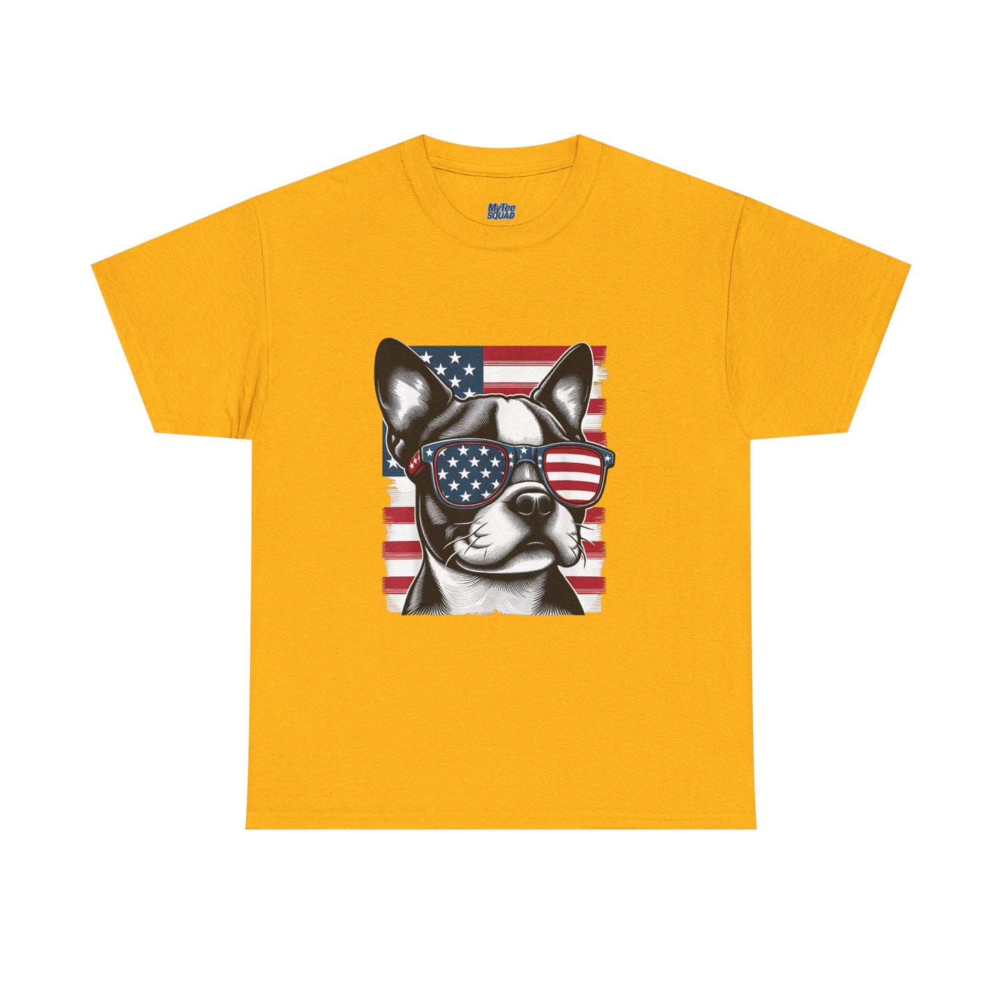 Patriotic Boston Terrier with Sunglasses Unisex T-Shirt
