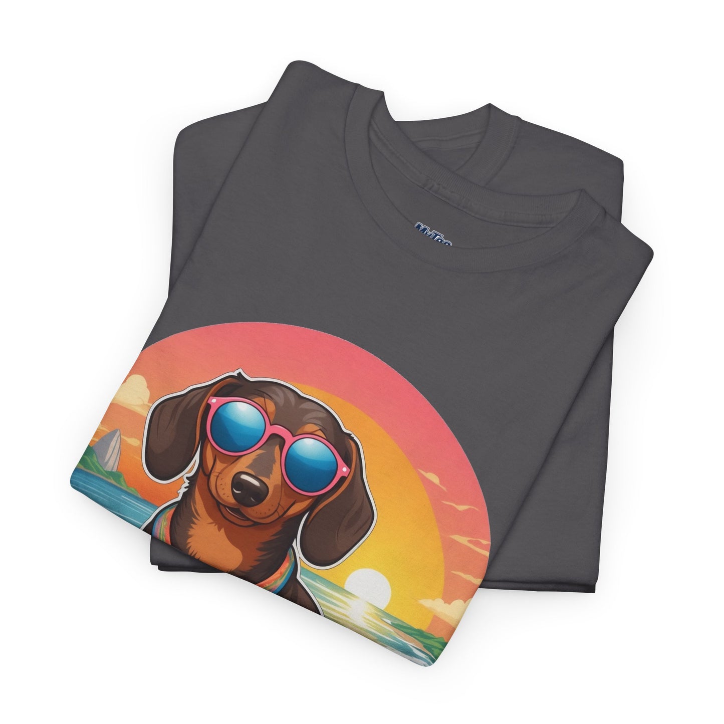 Dachshund Summer Style T-Shirt – Sunglasses & Sand Pup Design