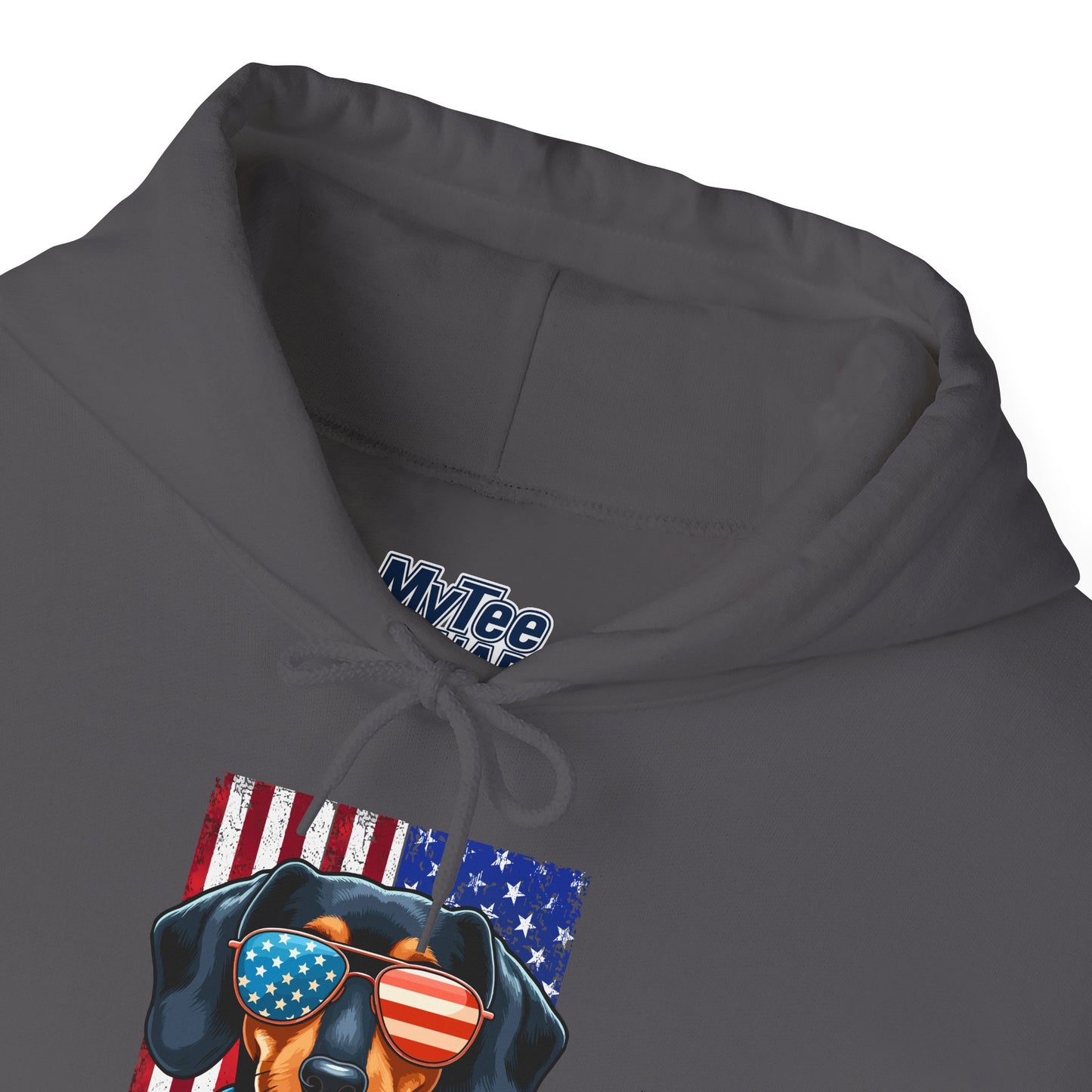 Patriotic Dachshund Dog Flag Shades Unisex Hoodie