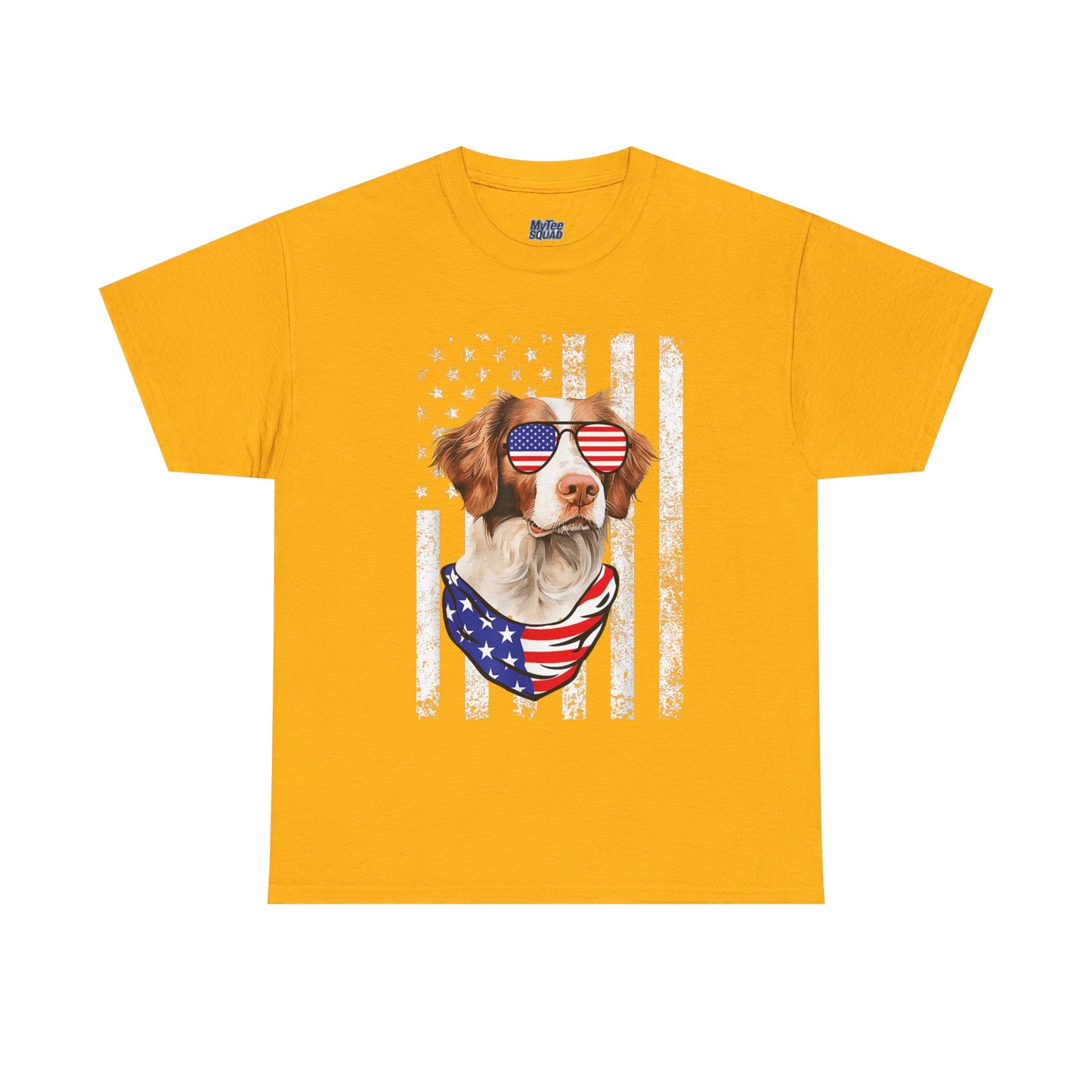 Patriotic Brittany Spaniel with Sunglasses Unisex T-Shirt