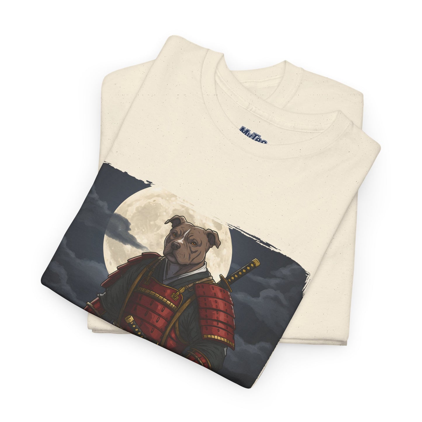 Pitbull Samurai Warrior Unisex Heavy T-Shirt,Tee | Graphic Tee For Anime Lovers