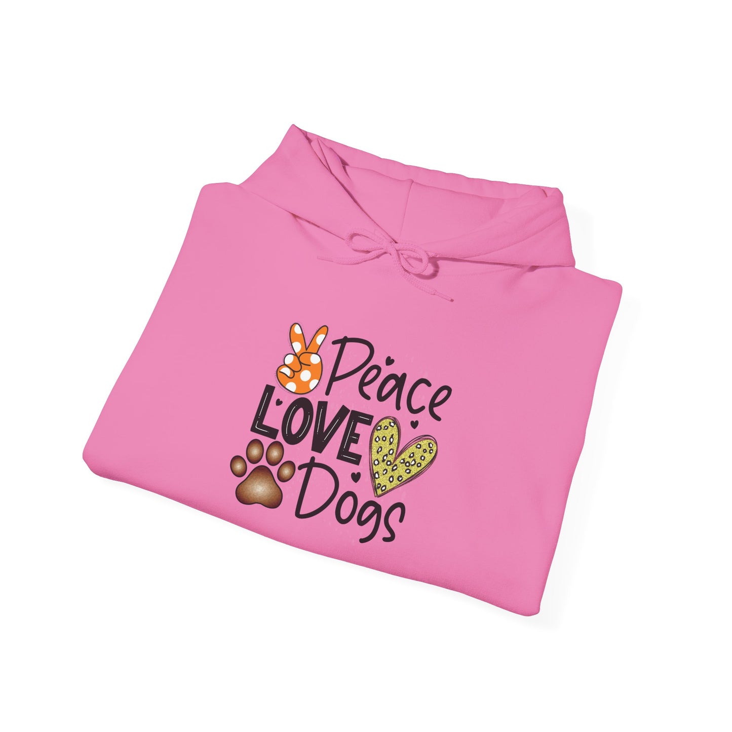Peace Love Dogs Hoodie - Animal Enthusiasts, Casual Wear, Everyday Comfort