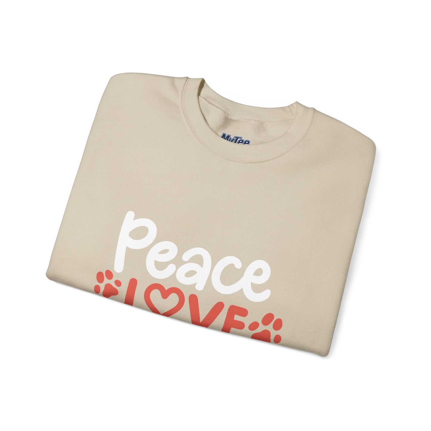 Peace Love Rescue Crewneck Sweatshirt | Pullover for Animal Lovers
