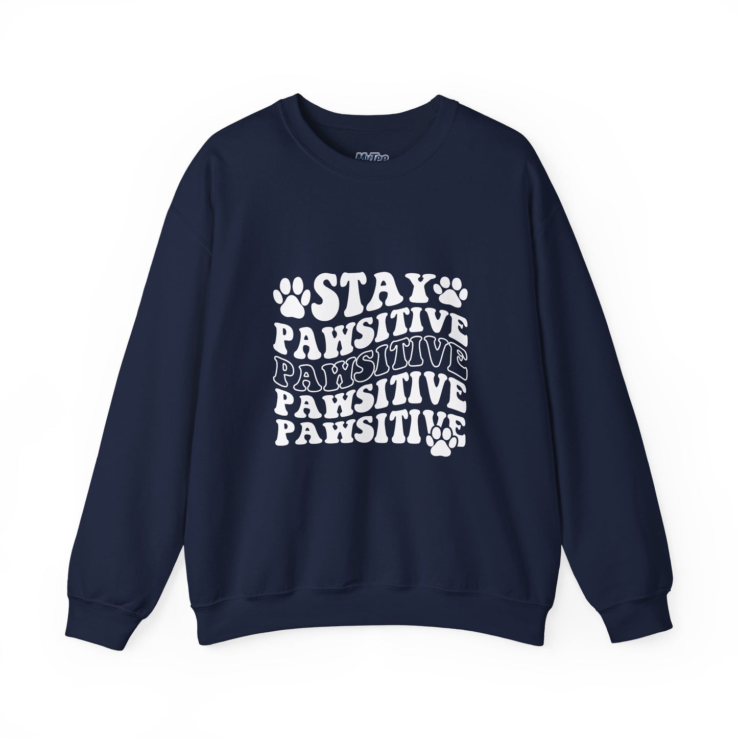 Stay Pawsitive Unisex Heavy Blend Crewneck Sweatshirt