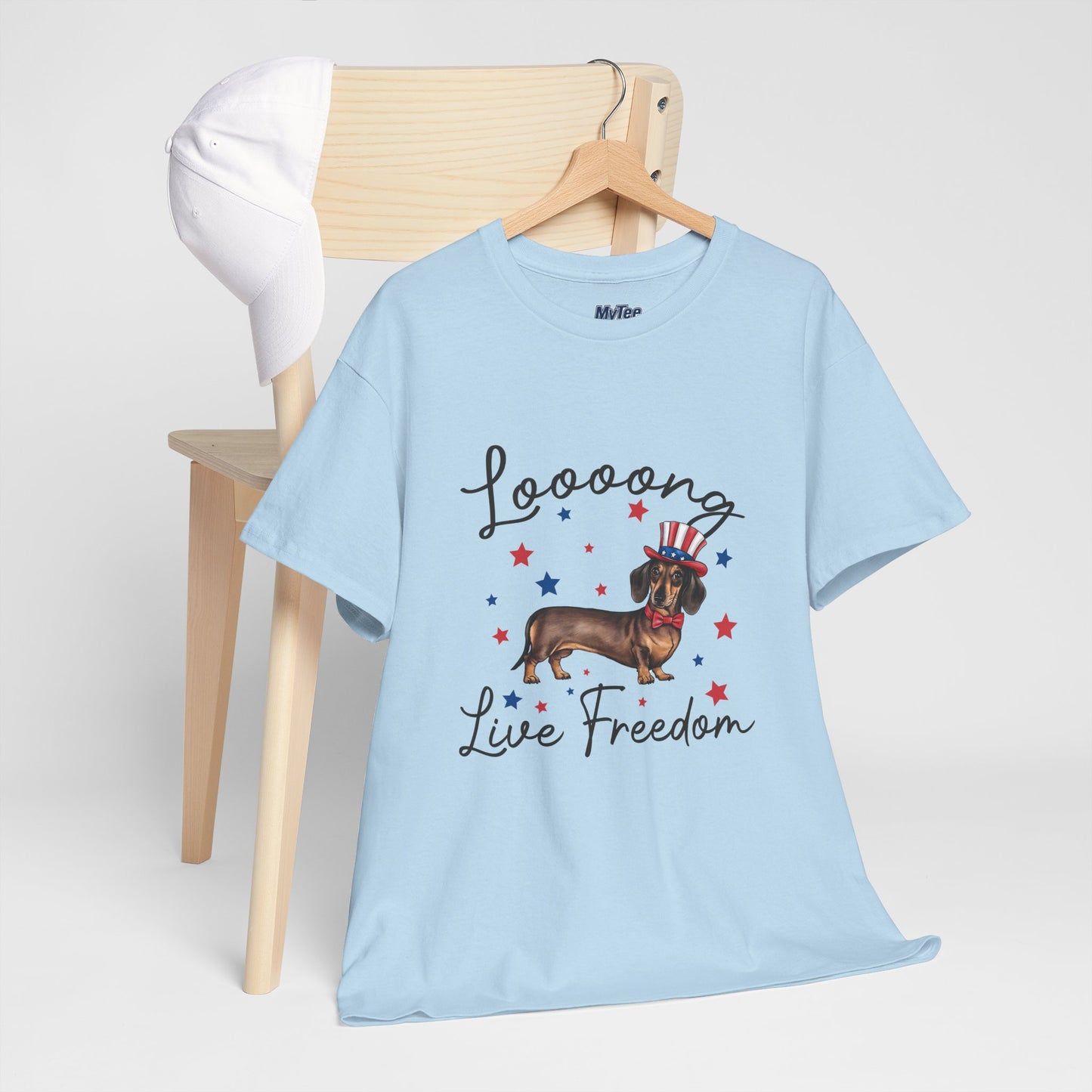 Patriotic Dachshund Loooong Live Freedom Unisex T-Shirt