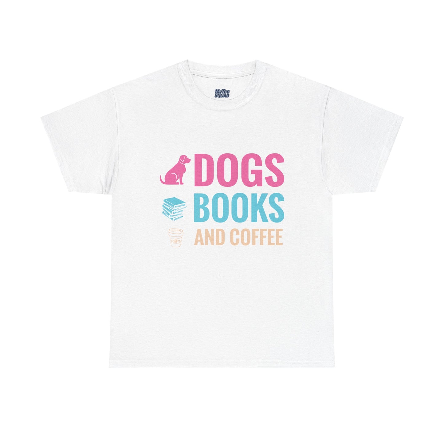 Dogs, Books, And Coffee Unisex Cotton T-Shirt | Dog Lover