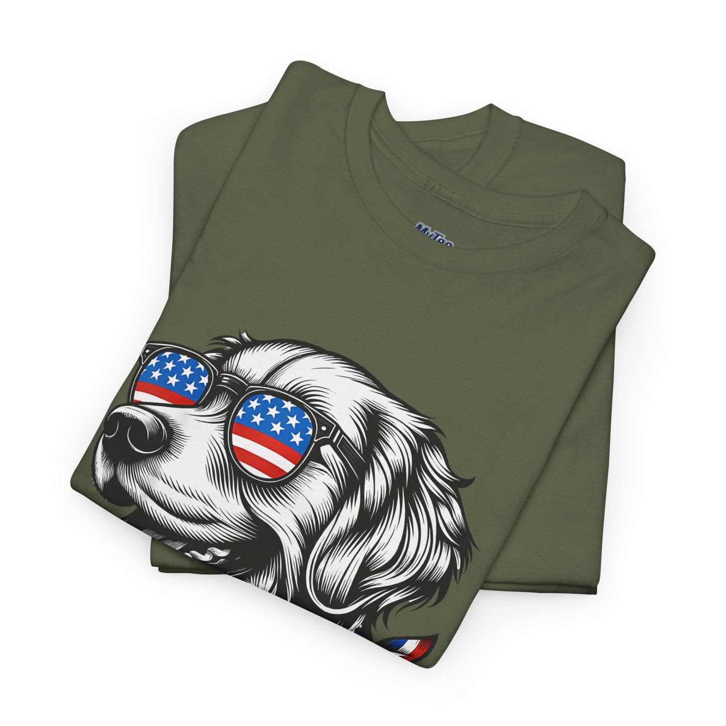 Patriotic Golden Retriever With Sunglasses Unisex T-Shirt