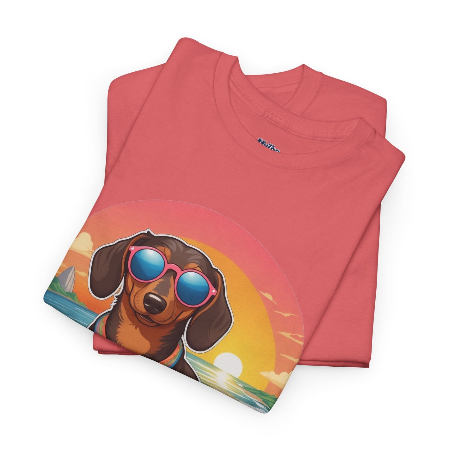 Dachshund Summer Style T-Shirt – Sunglasses & Sand Pup Design
