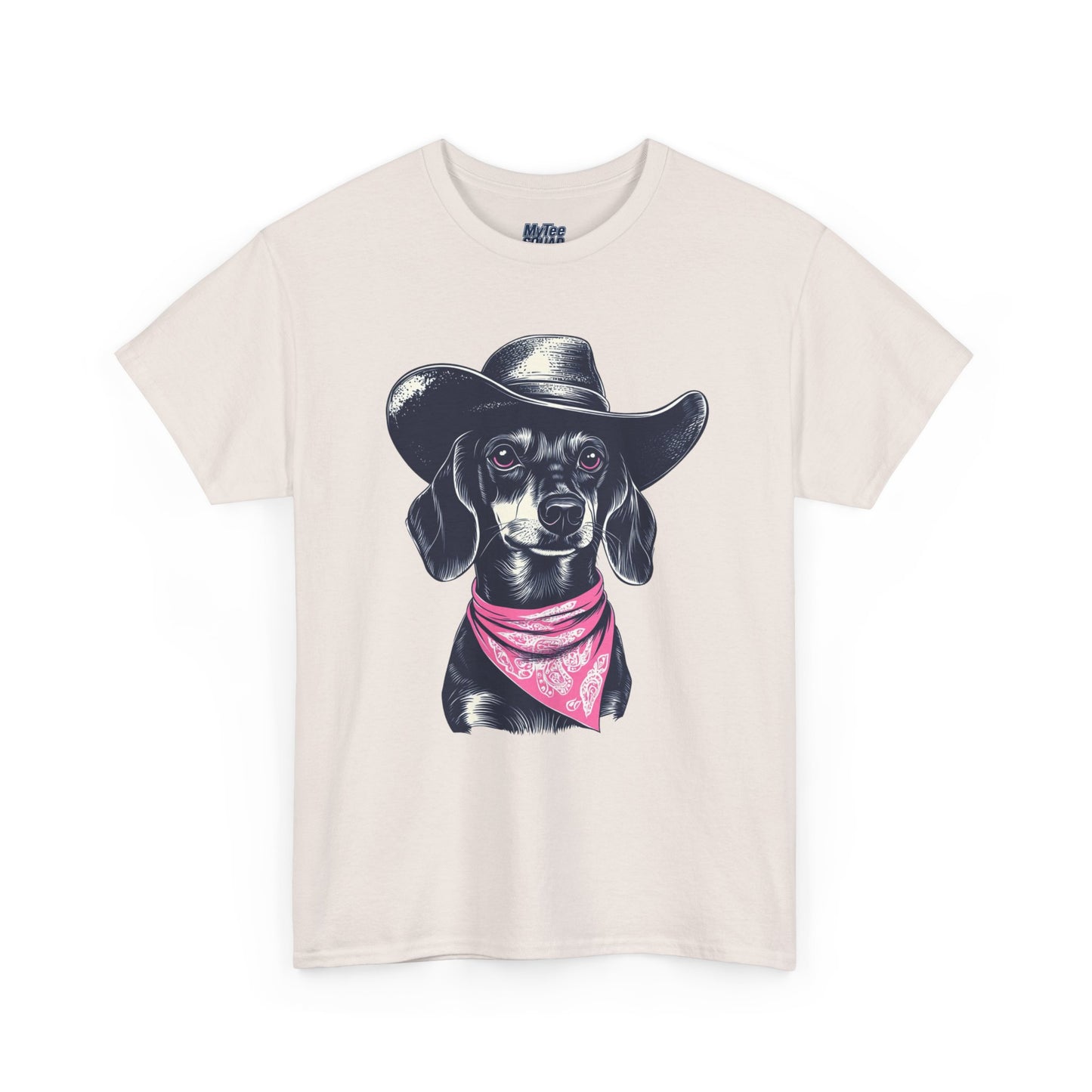Dachshund Cowgirl Vibes T-Shirt – Pink Bandana Pup Shirt