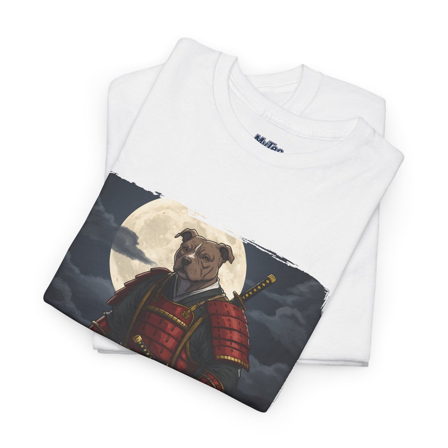 Pitbull Samurai Warrior Unisex Heavy T-Shirt,Tee | Graphic Tee For Anime Lovers