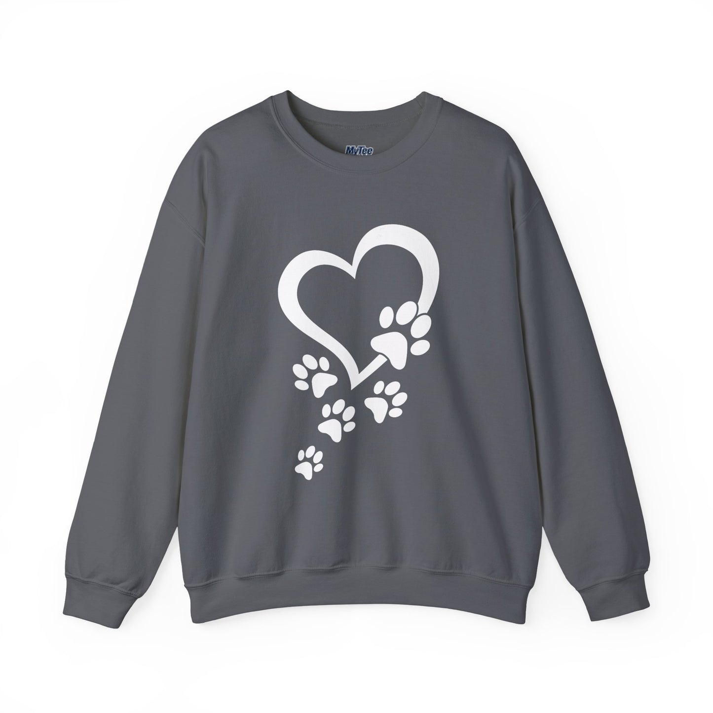 Pawprints On My Heart – Cozy Minimalist Dog Lover Sweatshirt