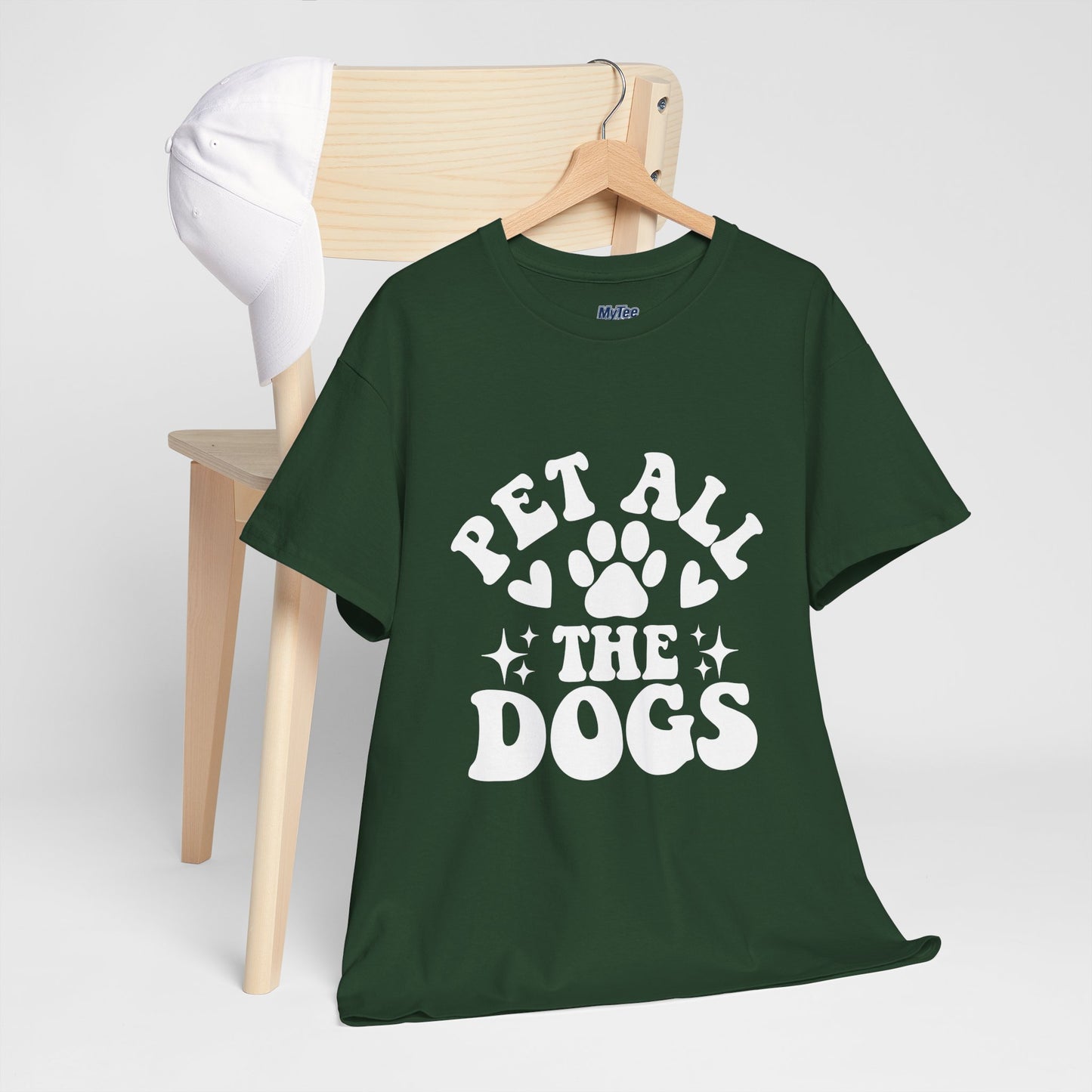 Pet All the Dogs Cotton T-Shirt, Dog Lover Tee