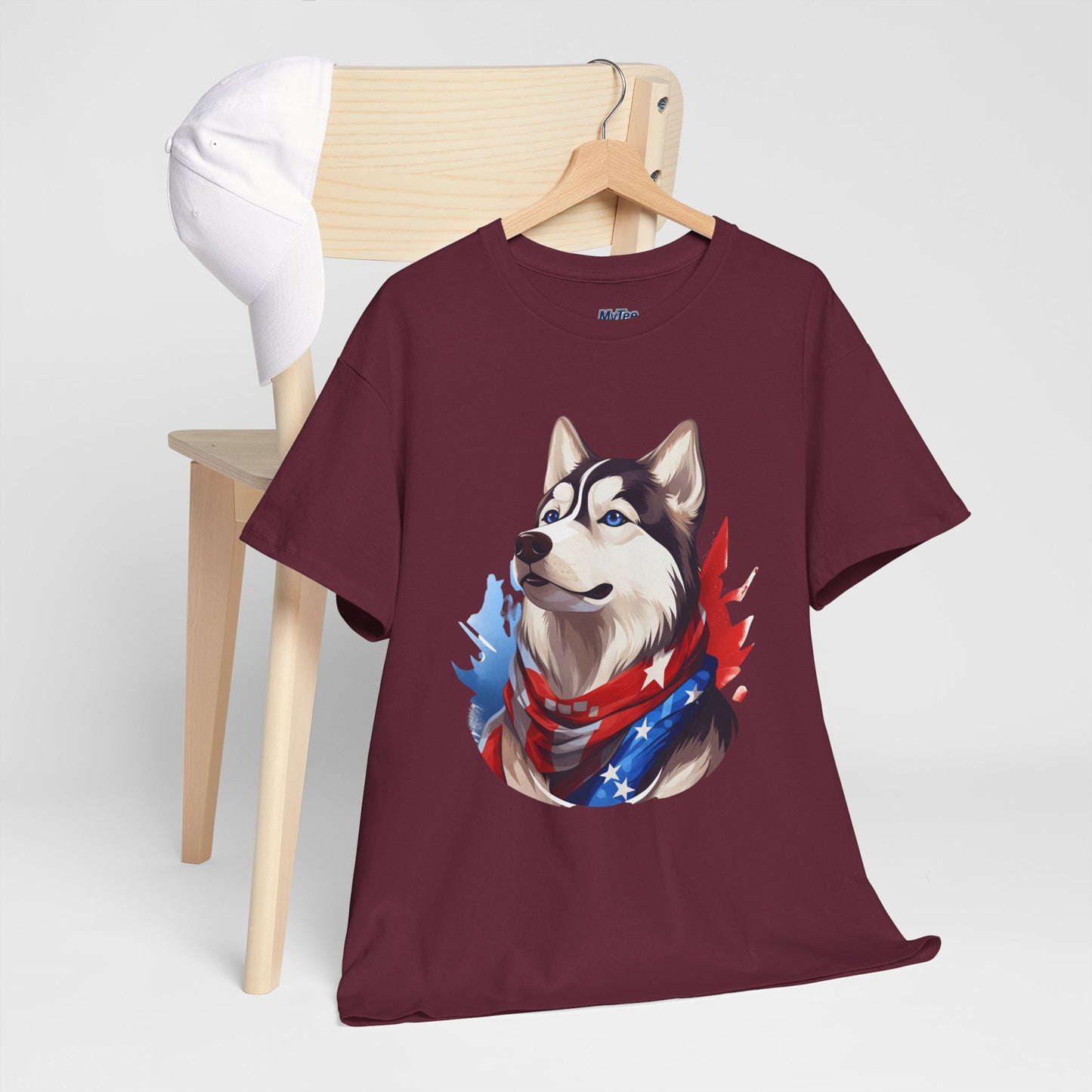 Patriotic Siberian Husky Unisex T-Shirt