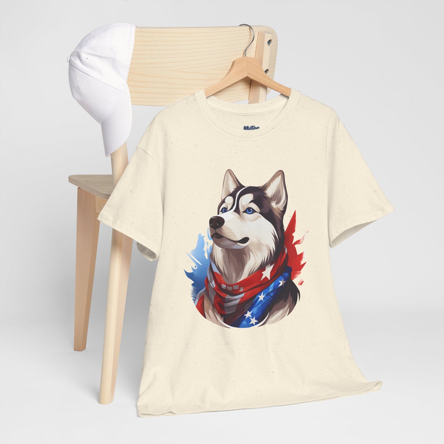 Patriotic Siberian Husky Unisex T-Shirt