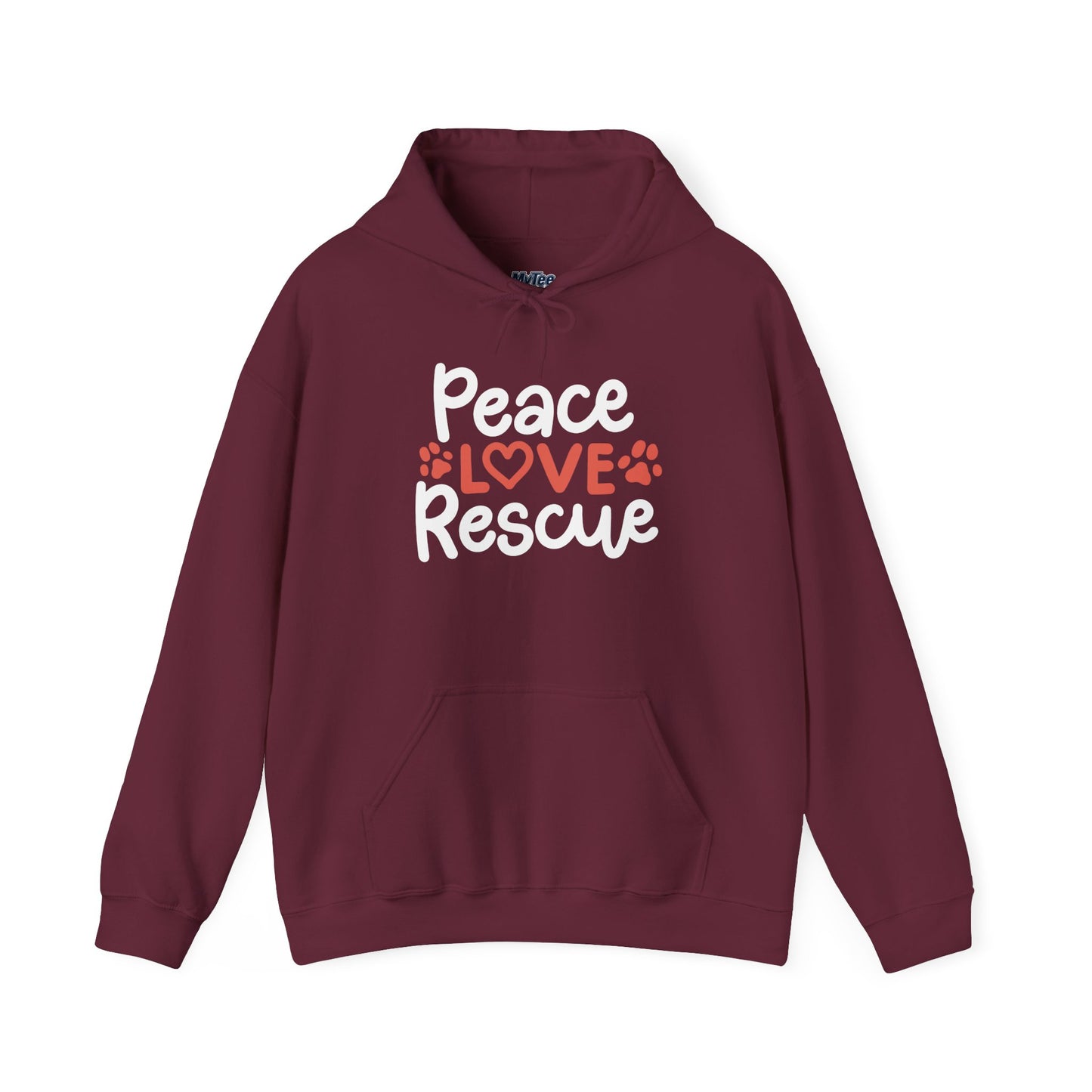 Peace, Love, Rescue Hoodie | Pet Adoption Awareness