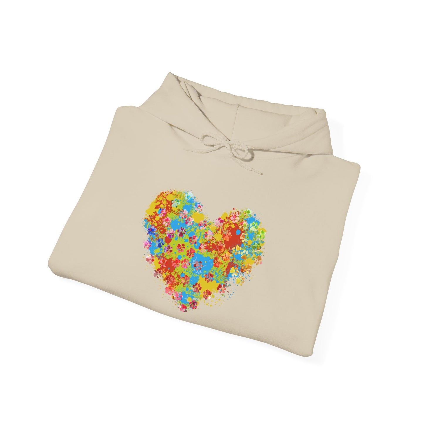 Colorful Heart Graphic Cozy Hoodie | Comfortable Winter Apparel