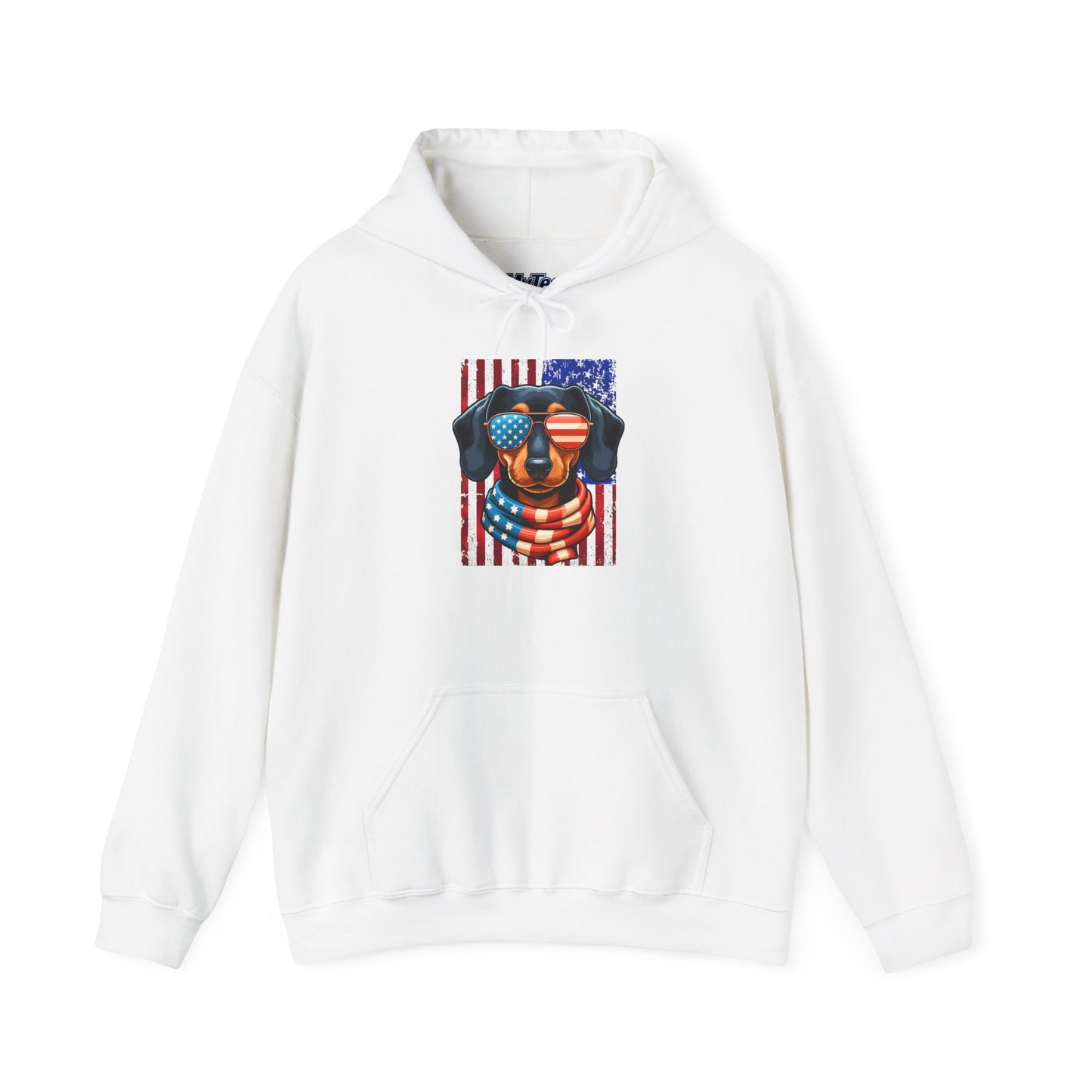 Patriotic Dachshund Dog Flag Shades Unisex Hoodie