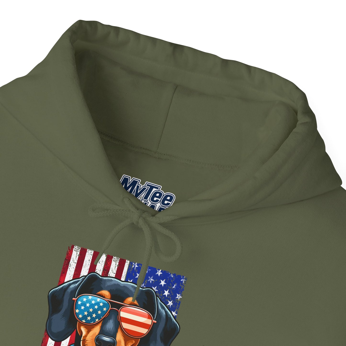 Patriotic Dachshund Dog Flag Shades Unisex Hoodie