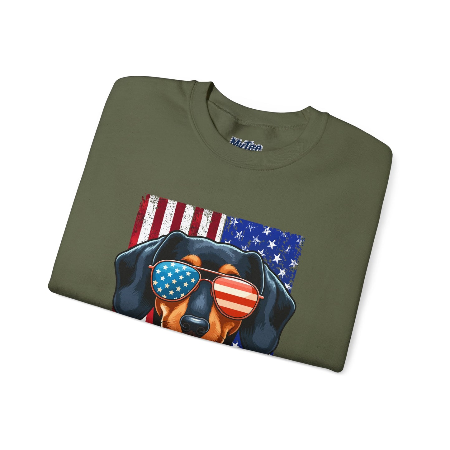 Patriotic Dachshund Flag Shades Unisex Sweatshirt