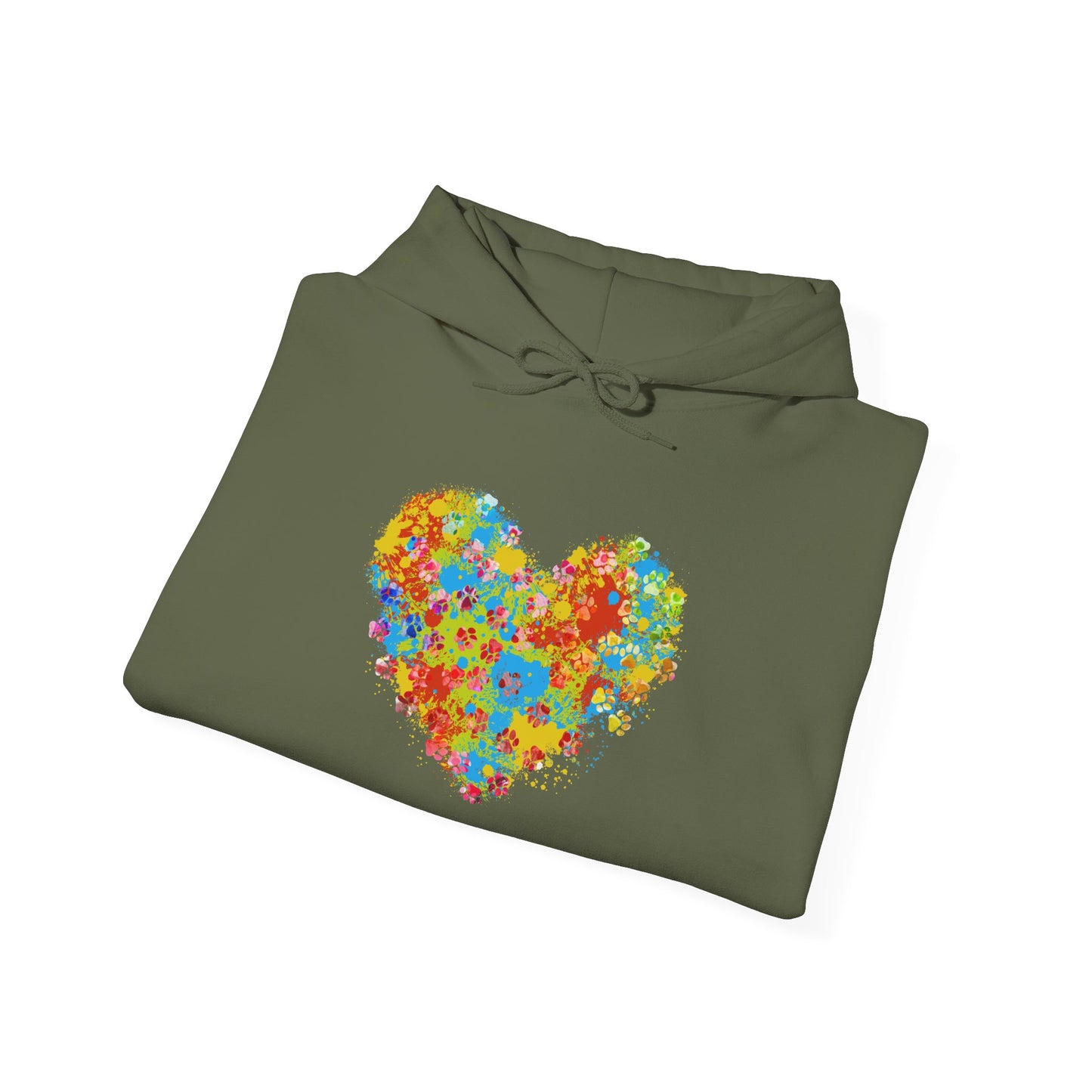 Colorful Heart Graphic Cozy Hoodie | Comfortable Winter Apparel