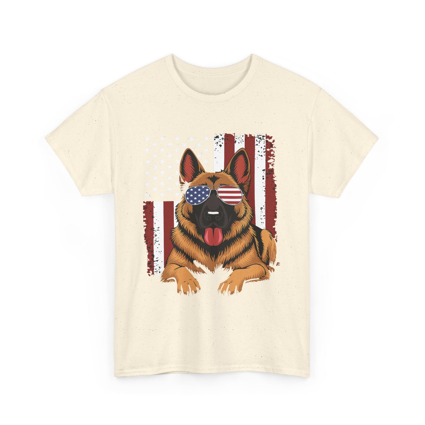 Patriotic German Shepherd Cotton T-Shirt | Tee