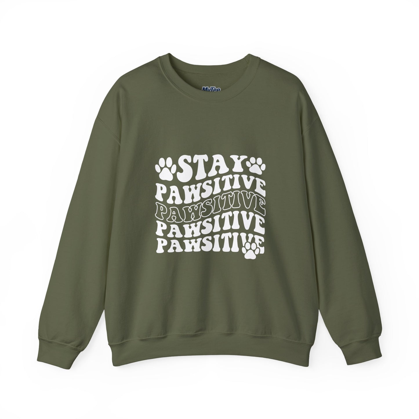 Stay Pawsitive Unisex Heavy Blend Crewneck Sweatshirt