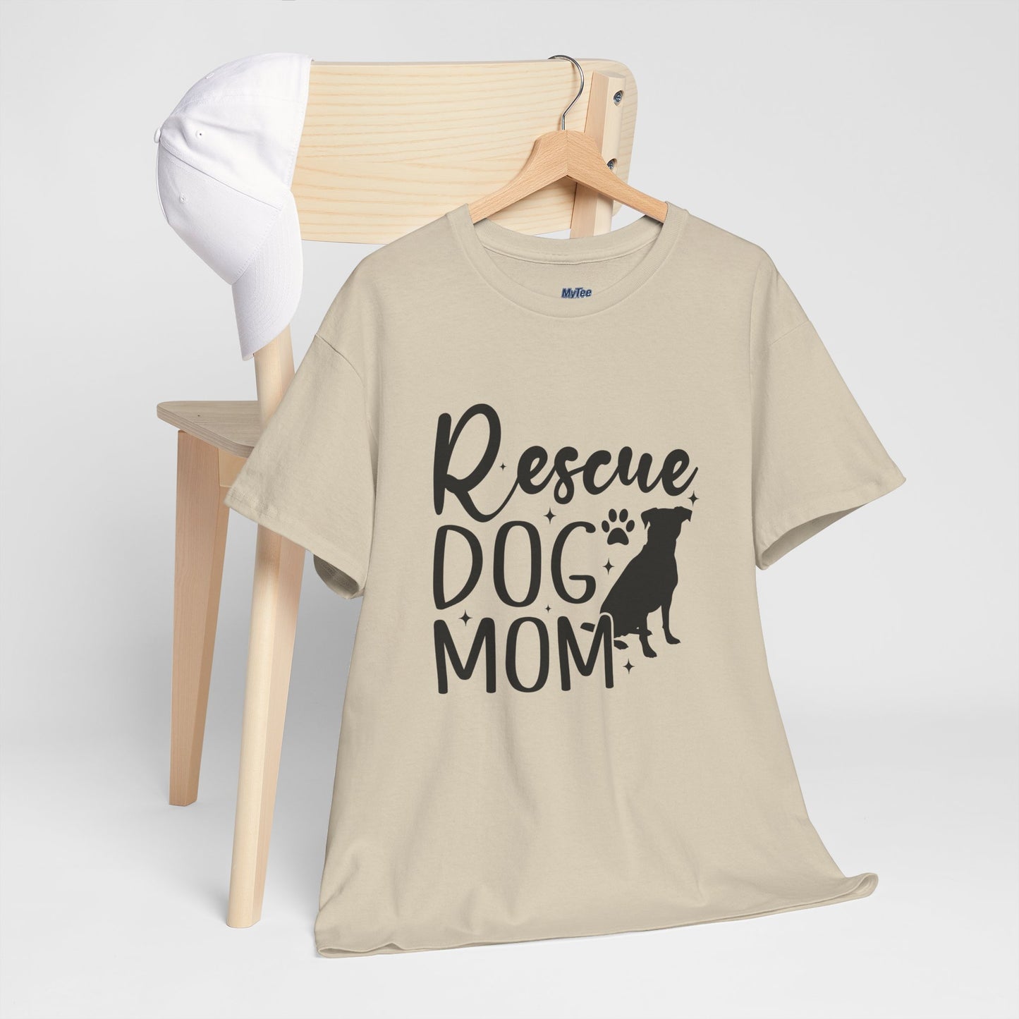 Rescue Dog Mom Cotton T-Shirt | Dog Lover