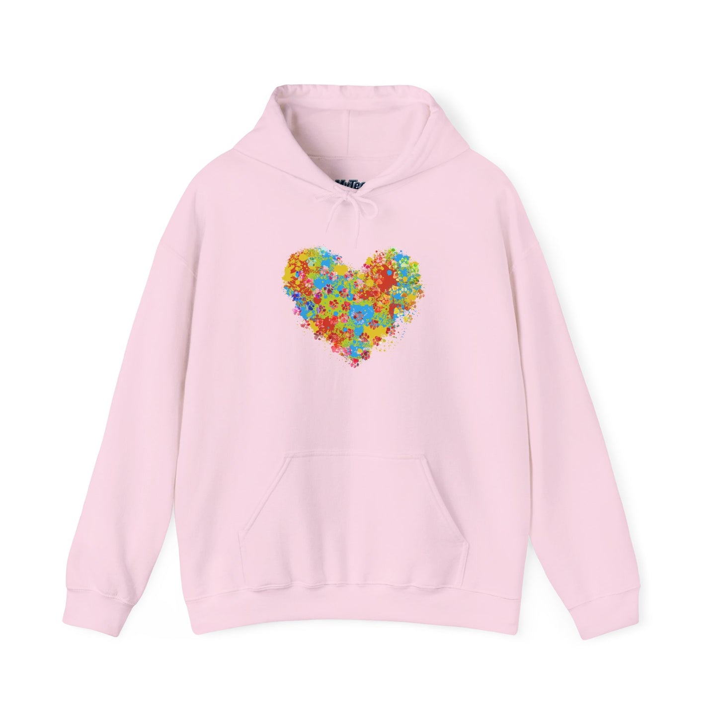 Colorful Heart Graphic Cozy Hoodie | Comfortable Winter Apparel