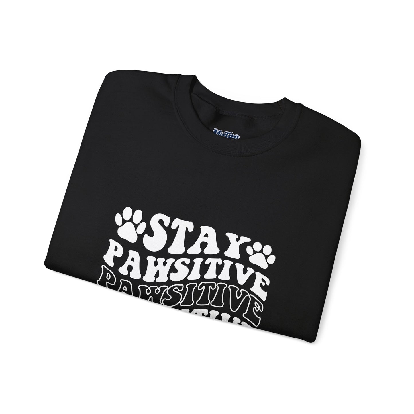 Stay Pawsitive Unisex Heavy Blend Crewneck Sweatshirt