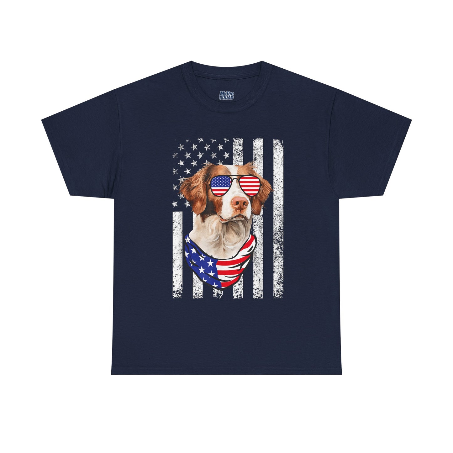 Patriotic Brittany Spaniel with Sunglasses Unisex T-Shirt