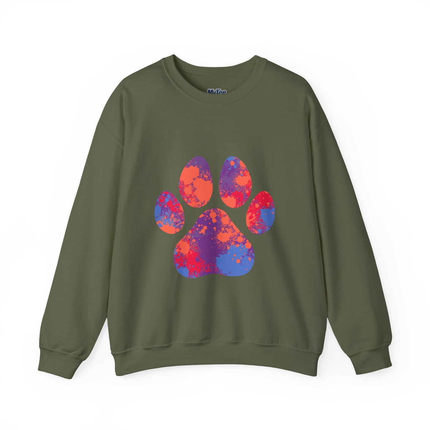 Colorful Paw Print Crewneck Sweatshirt | Pet Lover Gift, Cozy Casual Wear