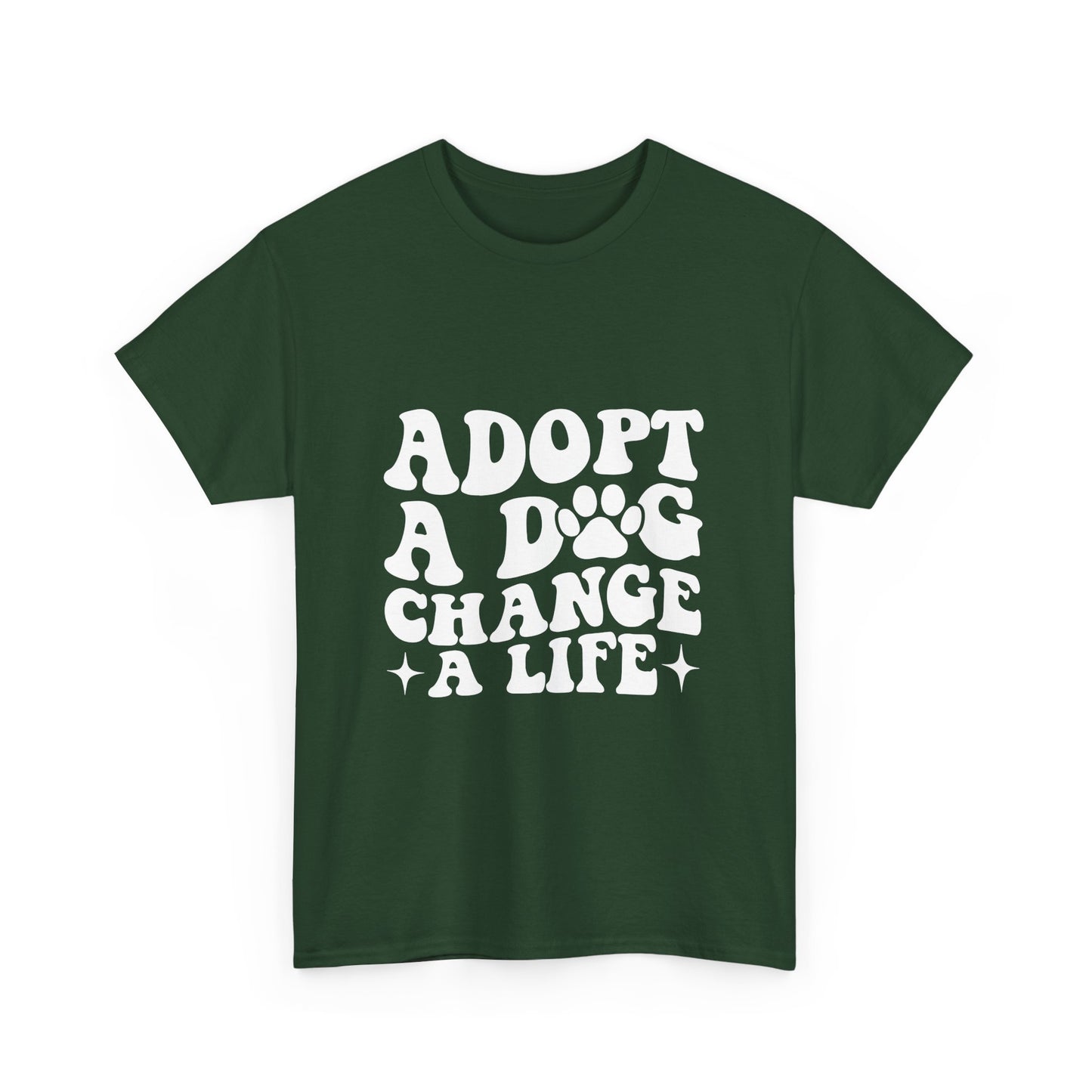 Adopt a Dog Change a Life Cotton T-Shirt - Perfect for Animal Lovers