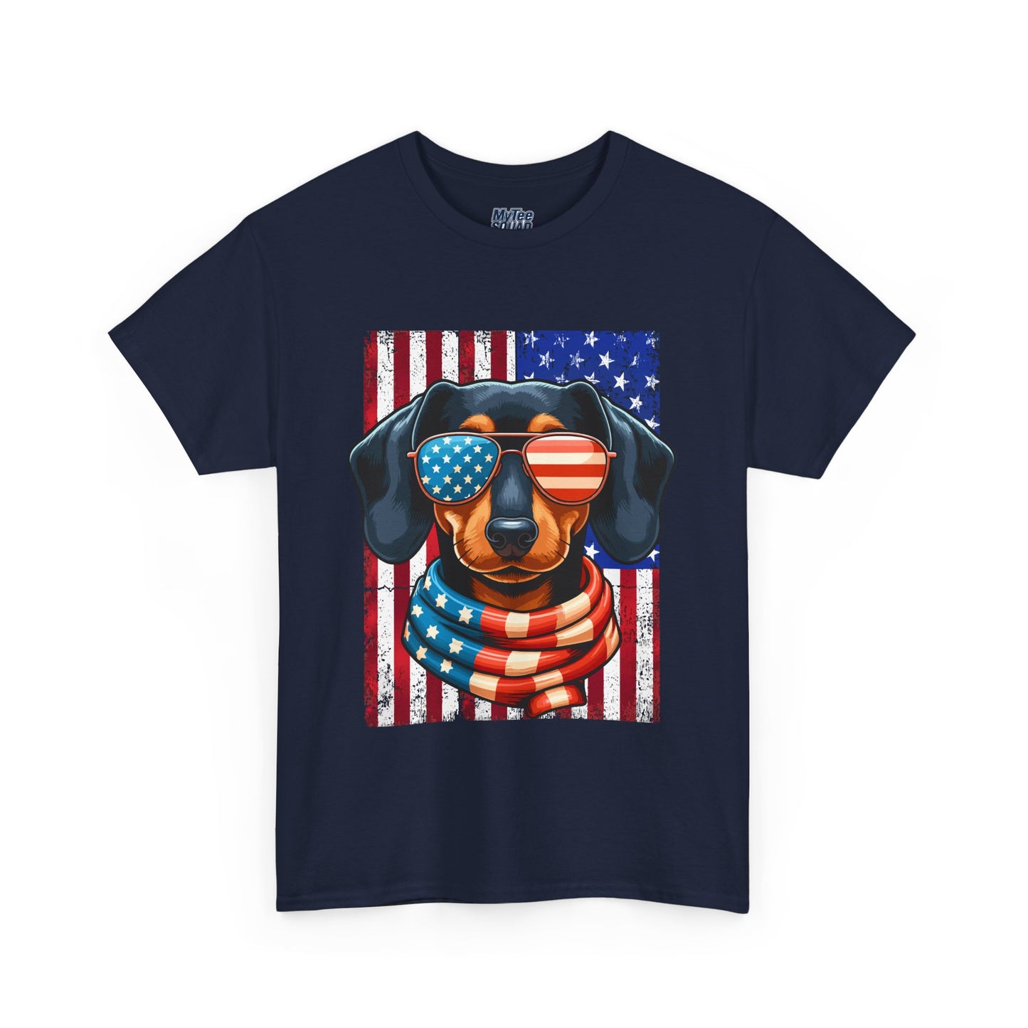 Patriotic Dachshund Dog Flag Shades Unisex T-Shirt