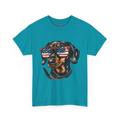 Patriotic Dachshund With Sunglasses Unisex T-Shirt