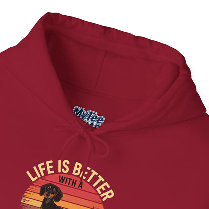 Life Is Better With A Dachshund Unisex Hoodie – Dog Lover Retro Pullover