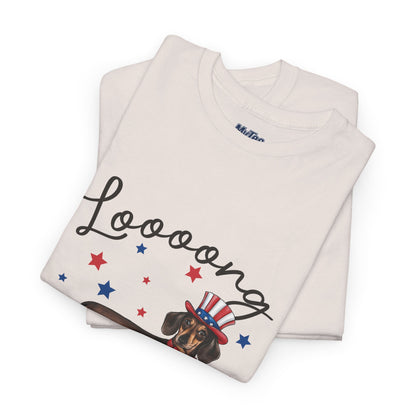 Patriotic Dachshund Loooong Live Freedom Unisex T-Shirt