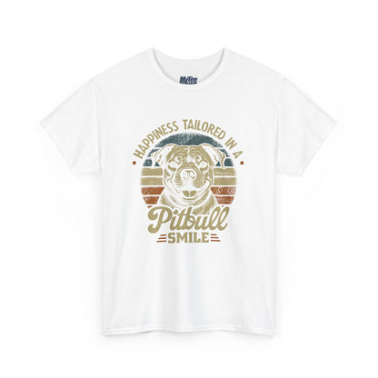 Happiness Tailored In A Pitbull Smile Unisex Tee | Animal Rescue Support Tee