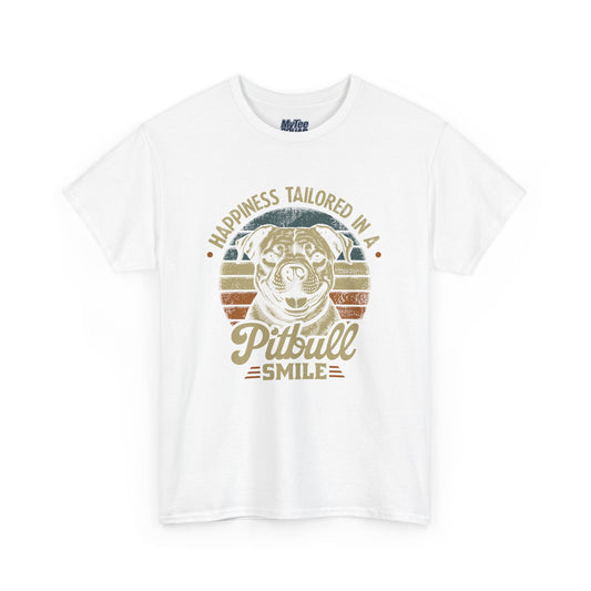 Happiness Tailored In A Pitbull Smile Unisex Tee | Animal Rescue Support Tee