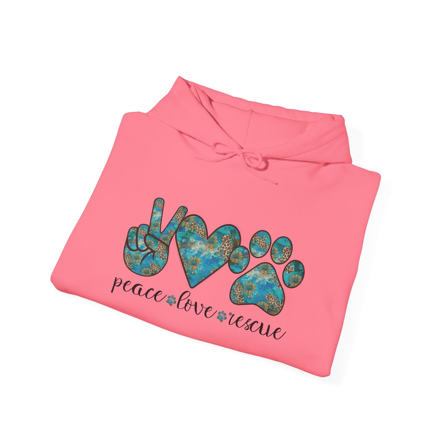 Peace Love Rescue Hoodie For Animal Rescuers