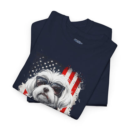 Patriotic Havanese Unisex Cotton T-Shirt