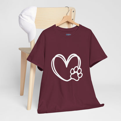 Simple Paw Heart Unisex T-Shirt – For Dog Lovers