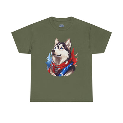 Patriotic Siberian Husky Unisex T-Shirt