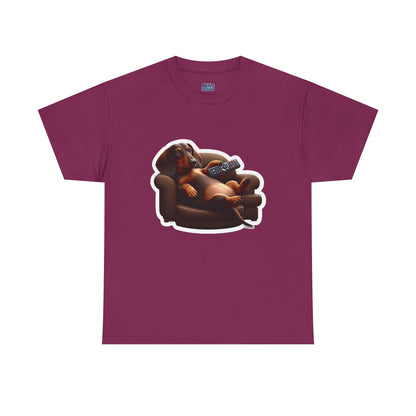 Dachshund Chill Mode Tee – Remote In Paw, Stress-Free Style