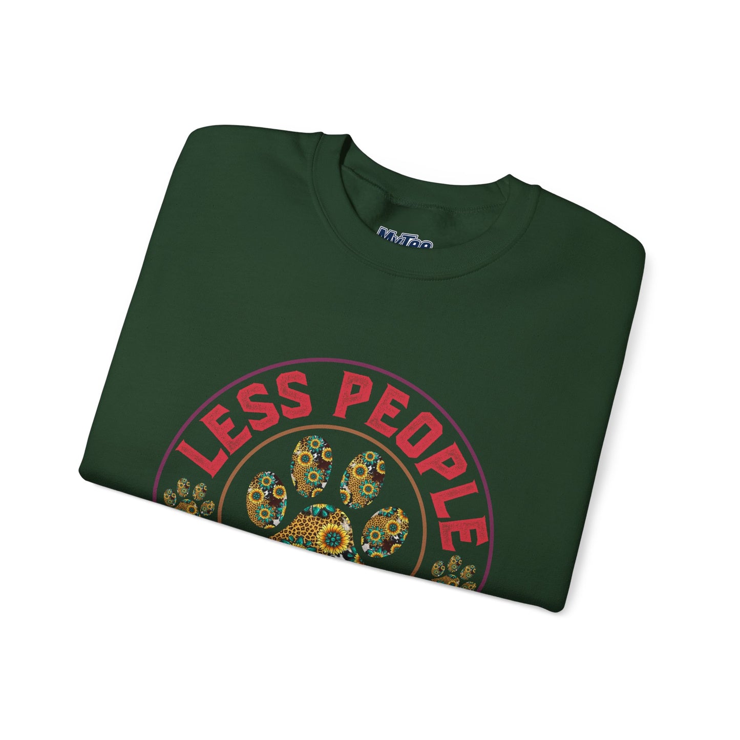 Less People More Dog Unisex Sweatshirt – Floral Paw Print Statement