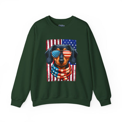 Patriotic Dachshund Flag Shades Unisex Sweatshirt
