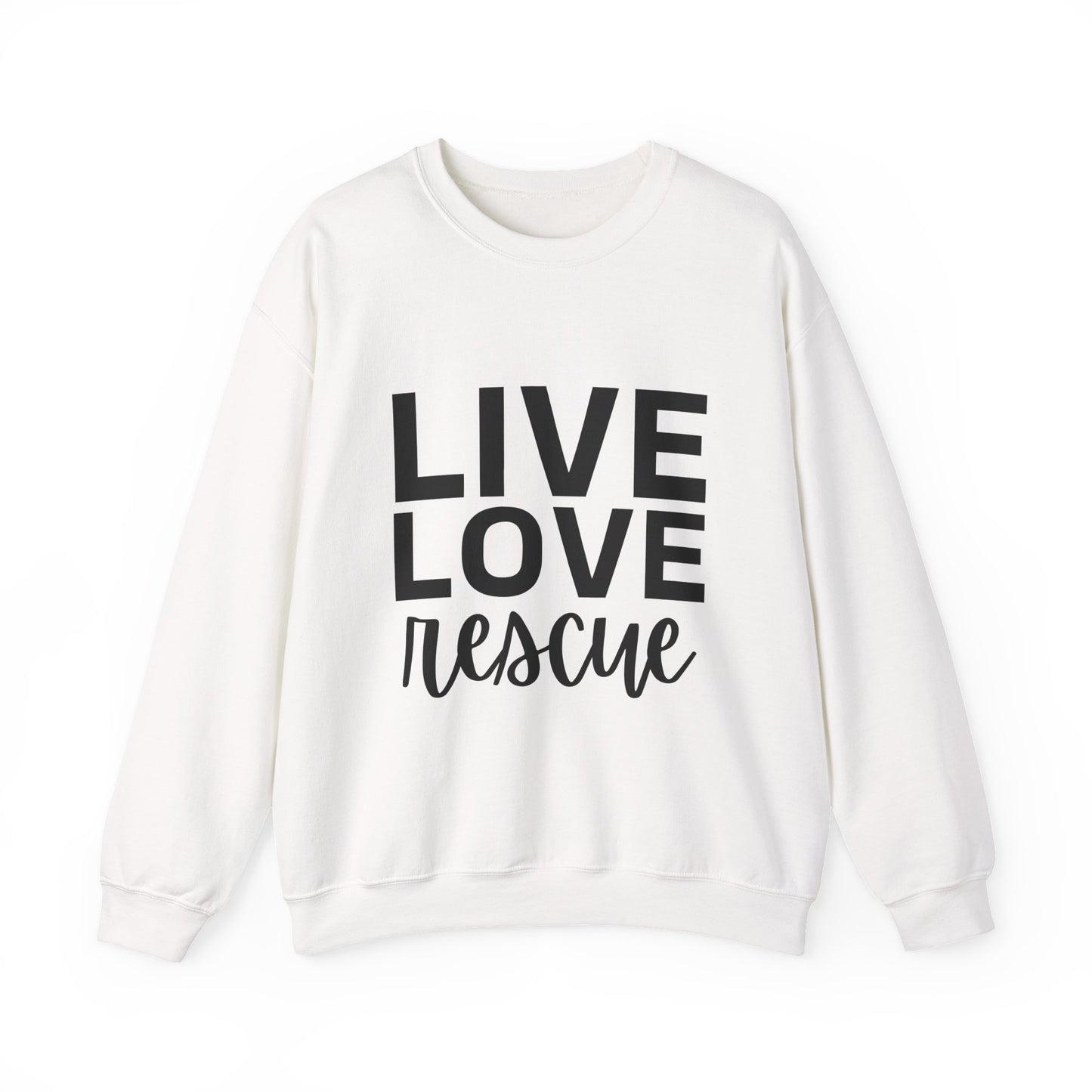 Live Love Rescue Sweatshirt - Unisex Cozy Crewneck, Pet Lover Gift