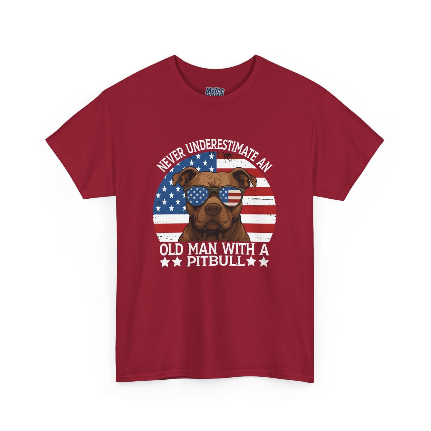 Never Underestimate An Old Man With A Pitbull T-Shirt | Gift For Dog Father