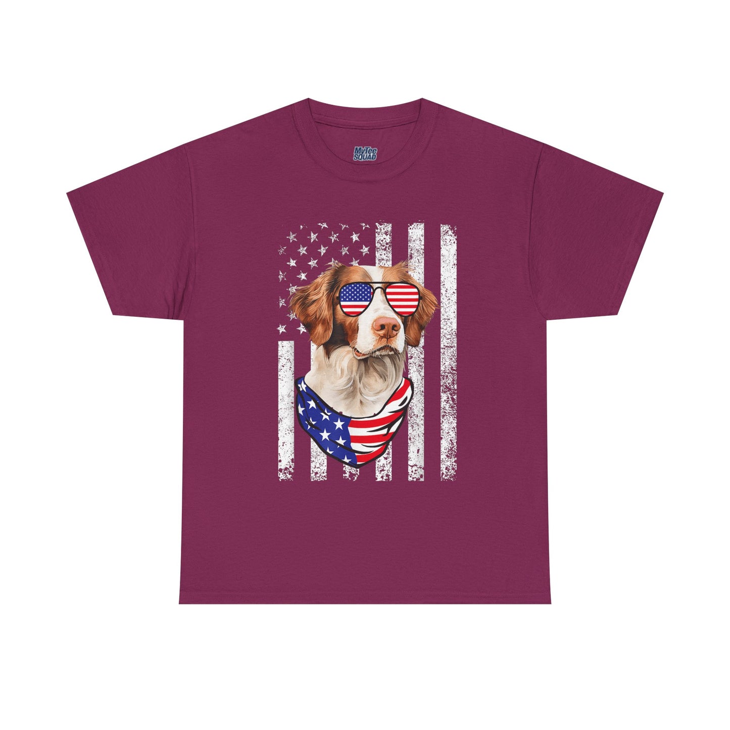 Patriotic Brittany Spaniel with Sunglasses Unisex T-Shirt